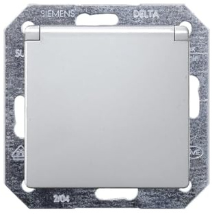 Siemens Schalterprogramm Einsatz Schutzkontakt-Steckdose Delta Aluminium (Metallic) 5UB1937