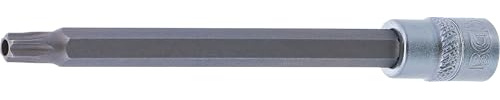 BGS 4203 | Bit-Einsatz | Länge 100 mm | T-Profil (für Torx) mit Bohrung T30 | Antrieb Innenvierkant 6,3 mm (1/4) | Chrom-Vanadium-Stahl | verchromt, matt | mit Rändelung