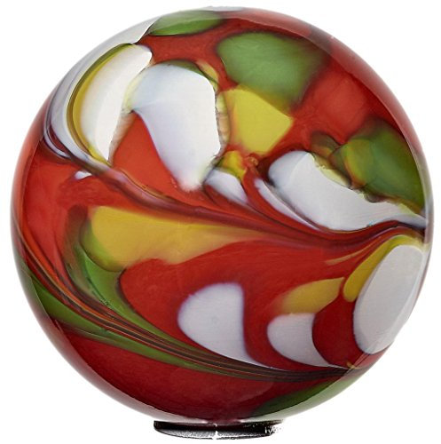 CRISTALICA Gartenkugel Kugel klein Rosenkugel Glas Mundgeblasen Rot 15 cm mit Stab