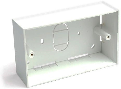 kenable Surface Mount Back Box Pattress Box 2 Gang for Quad Face Plates 45mm