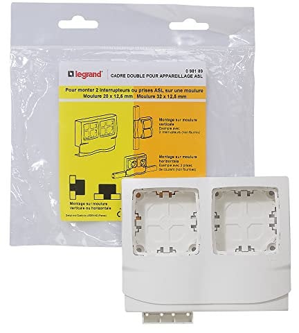Legrand - Cadre double pour appareillage apparent - pour moulures hauteur 12,5mm
