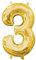 Amscan 3307911 - Mini Shape Folienballon Zahl 2, gold, Größe 20 x 33 cm, Heliumballon
