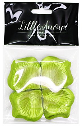 Little Snow Direct 100 Pcs Beautiful Silk Rose Petals for Wedding Party Decorations Flower Favors (Metallic Apple Green)