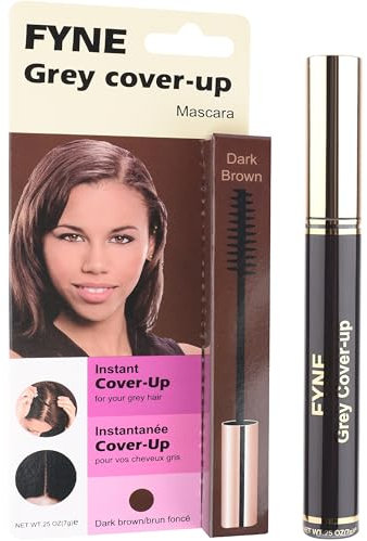 FYNE Root Touch Up Hair Mascara - Instant Dark Brown Grey Hair Cover Up - Magic Retouch Temporary Hair Colour for Men & Women
