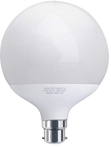 18w Round LED Globe Bulb B22 Bayonet Warm White Equivalent to 162w
