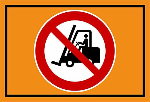 Schild - Für Flurförderzeuge verboten - Gabelstapler - entspr. DIN ISO 7010 / ASR A1.3 – 30x20cm | stabile 3mm starke Aluminiumverbundplatte – S00355-016-E +++ in 20 Varianten erhältlich