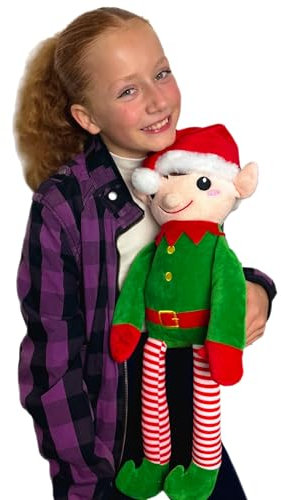 Festive Friends Großes Weihnachten Plüsch Auswahl Santa Elf Lebkuchen Rudolph Reindeer Soft Toy 80cm (Elf)