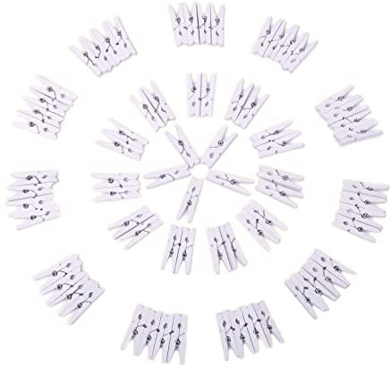 ZADAWERK® Mini mollette in legno - bianco - 3 cm - 100 pezzi - piccole clip in legno - parentesi decorativa per fissare - appendere foto, lettere, appunti