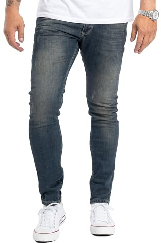 Rock Creek Designer Herren Jeans Hose Stretch Jeanshose Basic Slim Fit [RC-2116 - Blue Vintage - W33 L32]