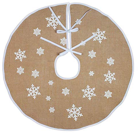 Toyvian Weihnachtsbaum Rock Leinen Weihnachtsbaumdecke Baumdecke Christbaum Unterlage Teppich Weihnachtsschmuck Weihnachtsdeko (120CM)