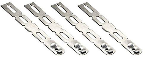 SACHET DE 4 PATTES DE FIXATION PORTE OU FENETRE EN ACIER GALVANISE L. 220 mm l. 25 mm Ep. 1,5 mm SUR MACONNERIE