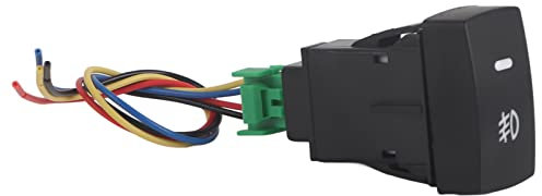 Interruttore fendinebbia per auto, interruttore fendinebbia per pulsante auto in plastica nera a 5 pin per CRV