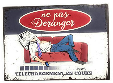 udc Editions du sud Plaque Vintage décorative cartonnée Ne Pas Deranger telechargement en Cours 12x17cm