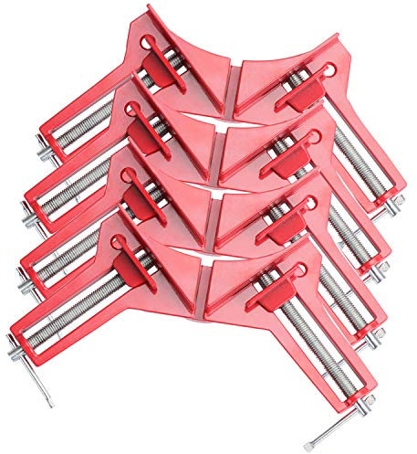 Coolty Set di 4 morsetti ad angolo retto a 90 gradi, morsetti per la lavorazione del legno, morsetti regolabili per cornici per foto, strumenti manuali fai da te