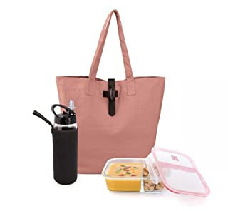Iris Barcelona - Natural Tote Bag, Bolsa Tote Estilo Lunch Bag y Bolso de Hombro 45,5 x 15,5 x 37 cm 15 l Rosa