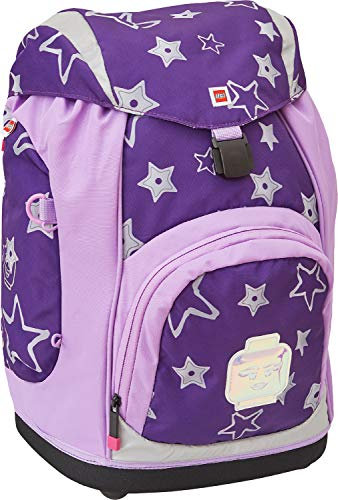 BBM Lego Bags Schulranzen Nielsen, Ranzen nur 1,2 Kg, Schultasche mit Lego Stars Motiv, Büchertasche ca. 40 x 29 x 28 cm, 15 Liter, Schulrucksack mit Notebook und Tablet Fach, Lila/Weiß