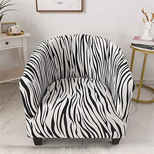 Highdi Sesselschoner Sesselüberwurf mit Elastisch Stretch Husse, Club Chair Abstrakter Geometrischer Stil Schonbezug Sofabezug mit hoher Dehnung Sessel für Clubsessel Cocktailsessel (Zebra)