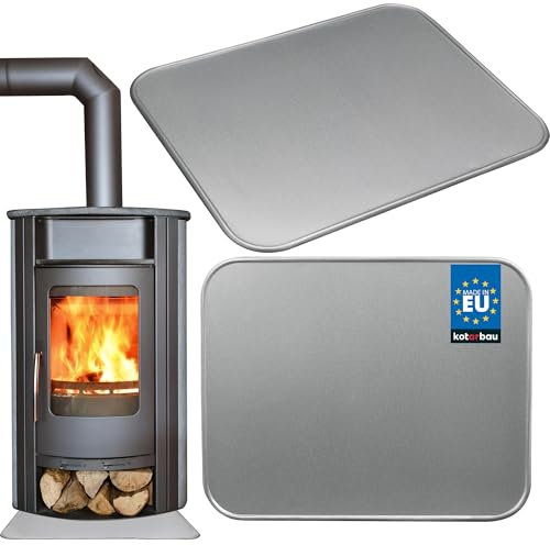 KOTARBAU® Ofen-Bodenblech Bodenschutz für Feuerstellen Altsilber 595x480 mm