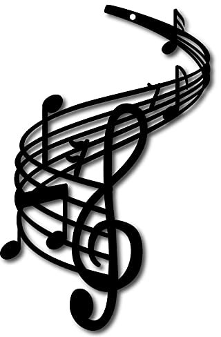CREATCABIN Metal Wall Art Music Note Decor Notation Art Treble Clef Black Hanging Sculpture for Christmas Halloween Home Living Room Nursery Music Dance Indoor Outdoor Garden 7 x 11inch