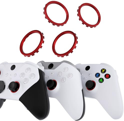 eXtremeRate Anelli di Levette Analogiche per Xbox Series X S Controller ASR Versione Cover Custodia,Accessori Ricambio per Xbox One Elite/Elite Series 2 Controller Joystick-Rosso Scarlatto