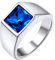 GoldChic Siegelring Herren Ringe Edelstahlring mit Blauer Stein Eheringe Verlobungsring 62mm Zirkonia Ring Herren Schmuck Accessoires