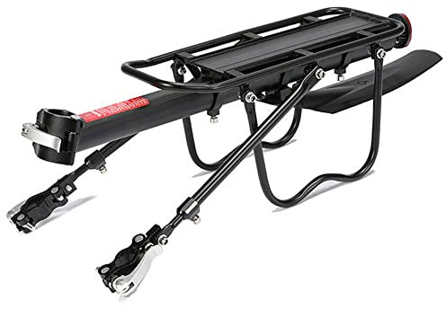 ThreeH Porte-vélo arrière avec Garde-Boue à Fixation Rapide Capacité de 110 lbs/50 kgs Convient à la Plupart des VTT de 26-29 Pouces