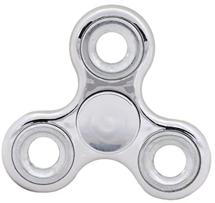 Toyland® Fidget Hand Spinner – Linderung von Stress und Angst (Silber & Silberringe)