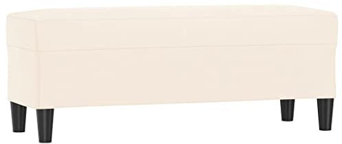 vidaXL Sitzbank, Multifunktionale Bank Polsterbank, Bettbank Garderobenbank mit Holzbeinen, Flurbank Fußhocker für Wohnzimmer, Modern, Creme Samt