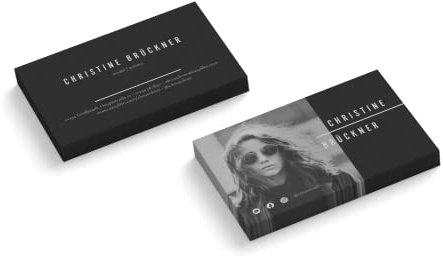 Visitenkarten personalisiert | mit Foto | Design Model | 2-seitig | Querformat | Menge + Papier zur Auswahl | selbst gestalten | hochwertiger Druck (100 Stück)