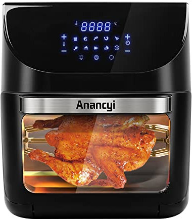 Air Fryer Oven, Large Capacity Air Fryers, 12L 1800W, Digital Air Fryer Oven with Rapid Air Circulation hot air fryer without additional oil, with LED Touch Panel