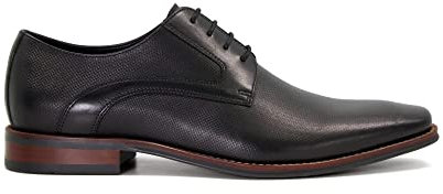 Dune London Mens Stoney Burnished-Toe Derby Shoes Size UK 8 Black