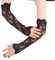 Wambere Damen Kühlung Arm Ärmel,Spitze Lange Handschuhe Arm Sleeve Sonnenschutz Ärmel Spitzen Ärmlinge Stulpe Fahrradhandschuhe Ellenbogen Handschuhe für Radfahren,Laufen,Golf,Fahren,Schwarz