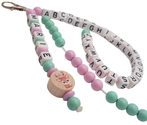 Rechenkette mit Namen ABC Mädchen REH Geschenk Einschulung Schlüsselanhänger personalisiert Anhänger Ranzen Schultüte
