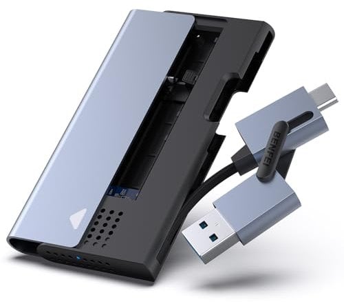 BENFEI Boîtier SSD M.2 NVME SATA, 10 Gbit/s USB Type-C/Type-A vers NVME PCI-E SATA M-Key/(B+M) Key Solid State Drive Enclosure Support UASP Trim for NVME/SATA SSD 2242/2260/2280