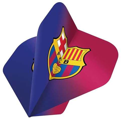 Darts Corner Offiziell lizenzierte Barcelona Football Club Barca FC 100 Mikron Nr. 2 Form Dart-Flights, gestreift/Wappen, 1 Set mit 3 Flights (F4120)