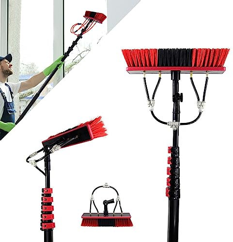 Witriolik Kit Limpiador Solar Telescópico 12FT/3.6m con Dosificador de Jabón y Cepillo Extensible - Herramientas de Limpieza Exterior para Placas Solares, Techos, Ventanas y Cartelería de Tiendas