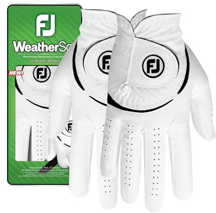 FootJoy WeatherSof Golfhandschuh für Damen, weiß, Größe M, beidseitig getragen