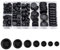 Rubber Grommets Kit, 170 Pcs 7 Assorted Sizes Black Rubber Grommets for Holes, Wire Rubber Plug Gaskets Assortment for Car, Boat, Pump, Plumbing, Cables Plugs, Wiring, Electrical Conductor