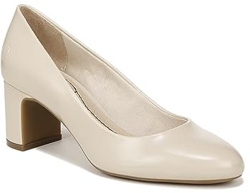 LifeStride Women's Taylor Block Heel Dress Shoe, White, 7 Wide