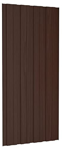 Homgoday Dachpaneele Dachblech Trapezbleche Stahlblech Metallblech Dach Platten Dachblech für Gerätehaus, Schuppen Dachplatten 12 STK. Verzinkter Stahl Braun 100x45 cm