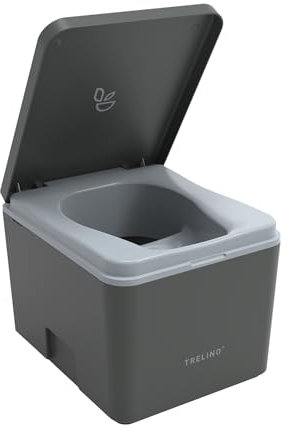 TRELINO Evo Anthrazit S (39 x 33 x 29,6 cm), Trockentrenntoilette, mobile Campingtoilette ohne Chemie, Trenntoilette für Wohnmobil, Van, Camper, Camping, Garten