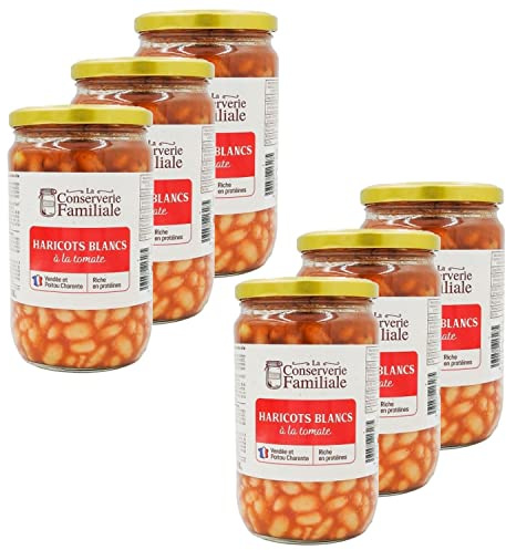 Lot 6x Haricots blancs à la tomate - Bocal 680g