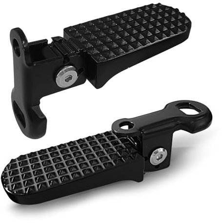Aresvns 1 paire de pédales arrière de vélo - 11 x 4 cm - En alliage d'aluminium - Antidérapantes - Pliables - Repose-pieds arrière - Pédales pour VTT et vélo électrique - Noir argenté