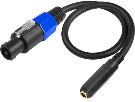 CERRXIAN 1.64FT Speakon to 1/4 TS Female Mono Jack Speaker Cables,6.35mm (1/4) TS Jack to Speakon Male Speaker Audio Adapter for DJ/PA Speaker Cord