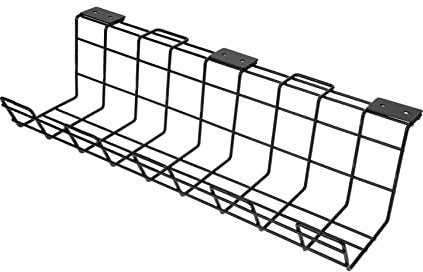 PartyKindom Metal Cable Organizer under Desk Desk Cable Management Tray Wire Holders