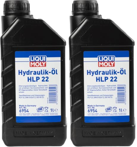 LIQUI MOLY Hydrauliköl HLP 22 | 1 L | Getriebeöl | Hydrauliköl | Art.-Nr.: 6954, farblos (Packung mit 2)