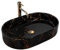 Rea VASQUE À POSER NADIA 60 BLACK MARBLE SHINY Lavabo Salle de Bain 10 x 61 x 12 cm en Céramique (Noir)