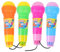 SAFIGLE 4pcs Assorted Color Plastic Echo Microphone for Kids, Handheld, Compatible with Karaoke Machine, Auxiliary 3.5 mm Jack