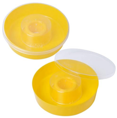 Flcivsh Bee Feeder, Hive Round Hive Top Water Feeder Trinkschale für Bienentrink- und Imkereibedarf (2Er-Pack)