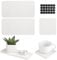 5 Piece Water Absorbing Stone Tray, Diatomaceous Earth Quick Drying Stone Tray, Non-Slip Stone Drying Tray, Stone Dish Drying Mat for Bathroom, Kitchen(White)